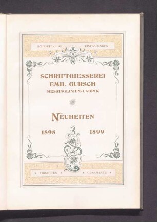 Schriftgiesserei Emil Gursch Messinglinien-Fabrik Neuheiten