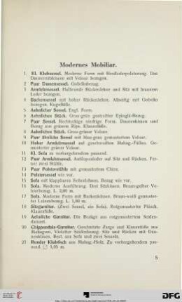 Modernes Mobiliar (Nr. 1-106a)