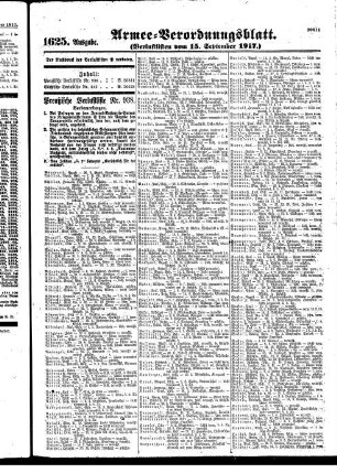 1625. Ausgabe. Samstag, 15. September 1917