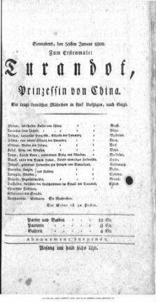 Turandot, Prinzessin von China