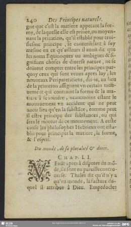Du monde, de sa pluralité & duree. Chap. LI.