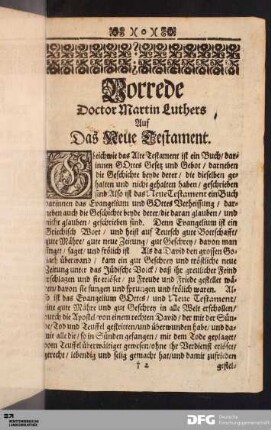 Vorrede Doctor Martin Luthers Auf Das Neue Testament.