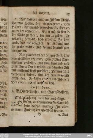 1. Gottes Wesen und Eigenschaften.