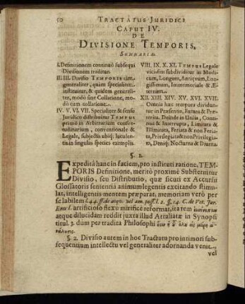 Caput IV. De Divisione Temporis.