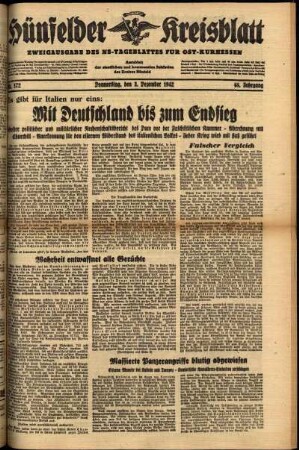 Ausgabe vom Donnerstag, den 03. Dezember 1942.