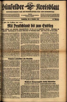 Ausgabe vom Donnerstag, den 03. Dezember 1942.