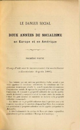 Le danger social ou Deux années de Socialisme en Europe et en Amérique