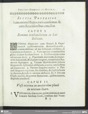 Sectio Posterior Sententiam Hippocratis confirmat & cum Recentioribus conciliat