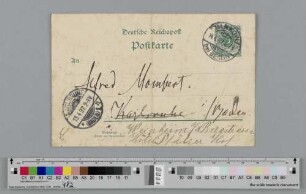 Postkarte an Alfred Mombert
