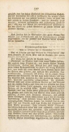 Theatergeschichte vom 20. Oktober bis 20. November