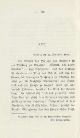 XXVI. [Die orientalische Frage]