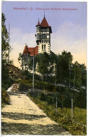Warnsdorf. Aufgang zum Restaurant Burgbergwarte