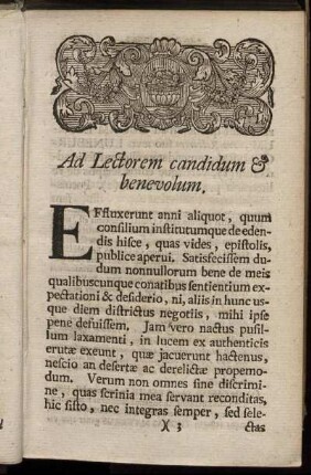 Ad Lectorum candidum & benevolum.