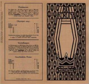 Spielplan Kino Koruna, 27.08.-02.09.1915