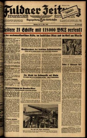 Ausgabe vom Montag, den 11. Mai 1942.