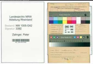 Entnazifizierung Peter Zalinger , geb. 09.03.1904 (Bergmann)