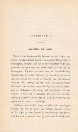 Hoofdstuk I. Aanleiding tot oorlog