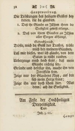 Am Fest der hochheiligen Dreyeinigkeit
