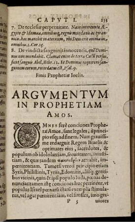 Argumentum In Prophetam Amos