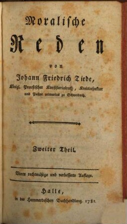 Moralische Reden, 2