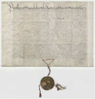 Bürgermeister und Rat von Lübeck transsumieren und beglaubigen das Privileg Kaiser Rudolf des Andern von 1579 Oktober 21