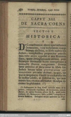 Caput XIII De Sacra Coena