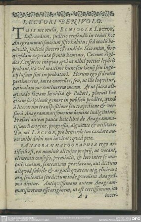 Lectori Benivolo