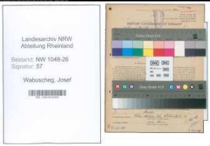Entnazifizierung Josef Wabuscheg , geb. 18.03.1892 (Abgestellter)