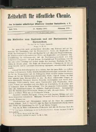 Heft XIX. 15. Oktober 1915.