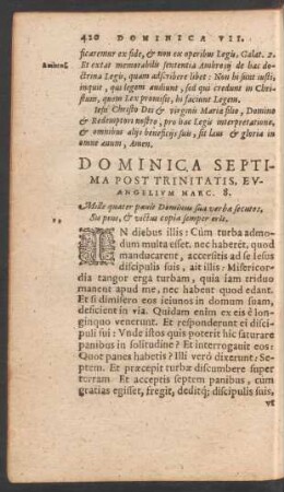 Dominica Septima Post Trinitatis ...