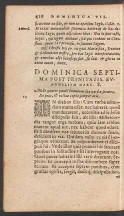 Dominica Septima Post Trinitatis ...