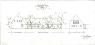 Gsaenger, Gustav; München - Allach; Ev. Kirche, Anbau Gemeindesaal - Neubau, Vorprojekt, Vorschlag B, Südseite (Ansicht)