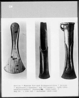 Absatzbeil aus Spandau und Tüllenbeil, Randleistenbeil aus Bennowitz