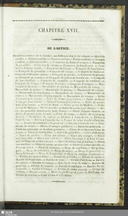 Chapitre XVII. De L´Office