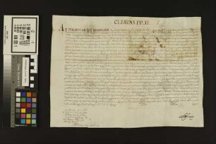Mainz (Karmeliter): Konfraternitätsurkunde Clemens XI.