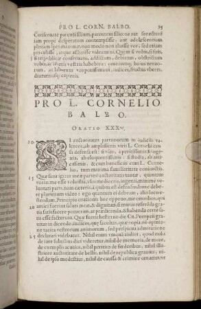 Pro L. Cornelio Balbo. Oratio. XXXV.