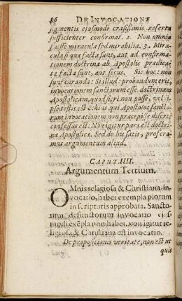 Caput IIII. Argumentum Tertium.
