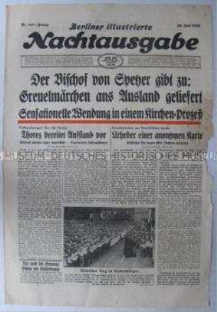 Abendzeitung "Berliner illustrierte Nachtausgabe" u.a. über angebliche kommunistische Putschversuche in Frankreich und über Deutsche in Siebenbürgen