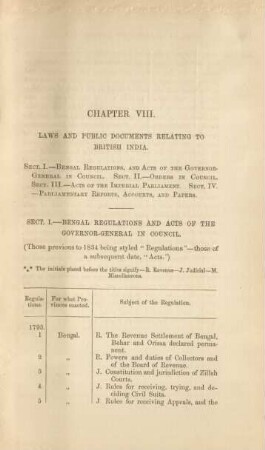 Chapter VIII. Laws and public documents relating to British India