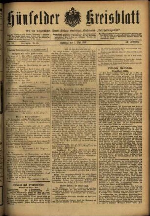 Ausgabe vom Samstag, den 03. Mai 1919.