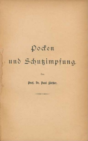 Pocken und Schutzimpfung