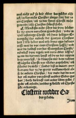 Closterie wedder Gades gebade.