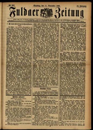 Ausgabe vom Samstag, den 11. November 1893.