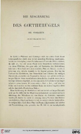 2.Ser. 12.1881/84: Die Ausgrabung des Goethehügels bei Sesenheim