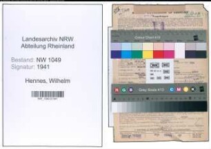 Entnazifizierung Wilhelm Hennes , geb. 23.04.1902 (Dachdecker)
