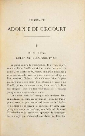 Le Comte de Circourt : Son temps, son écrits. Madame de Circourt. Son salon, ses correspondances. Notice biographique offerte à leurs amis. [Adolphe Comte de Circourt; [Anastasie Comtesse de Circourt]