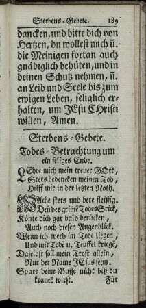 Sterbens- Gebete.