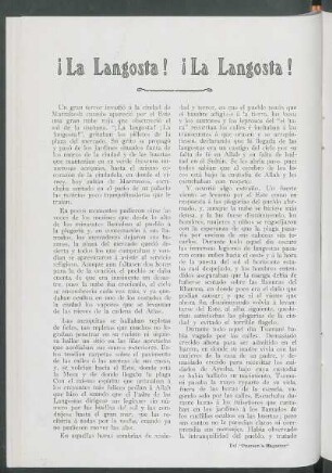 ¡La Langosta! ¡La Langosta! : [Del "Pearson's Magazine"]