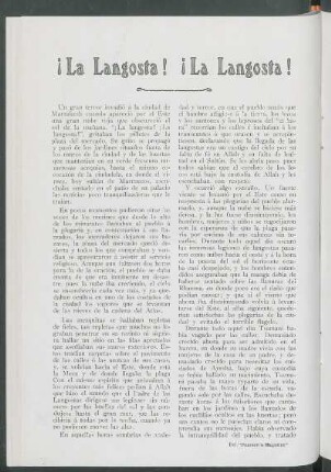 ¡La Langosta! ¡La Langosta! : [Del "Pearson's Magazine"]