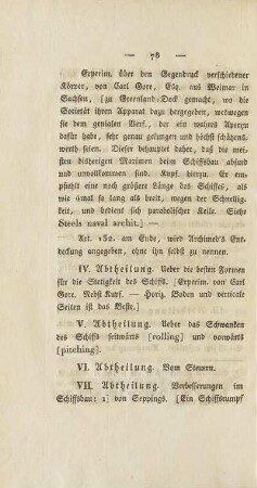 VI. Abtheilung